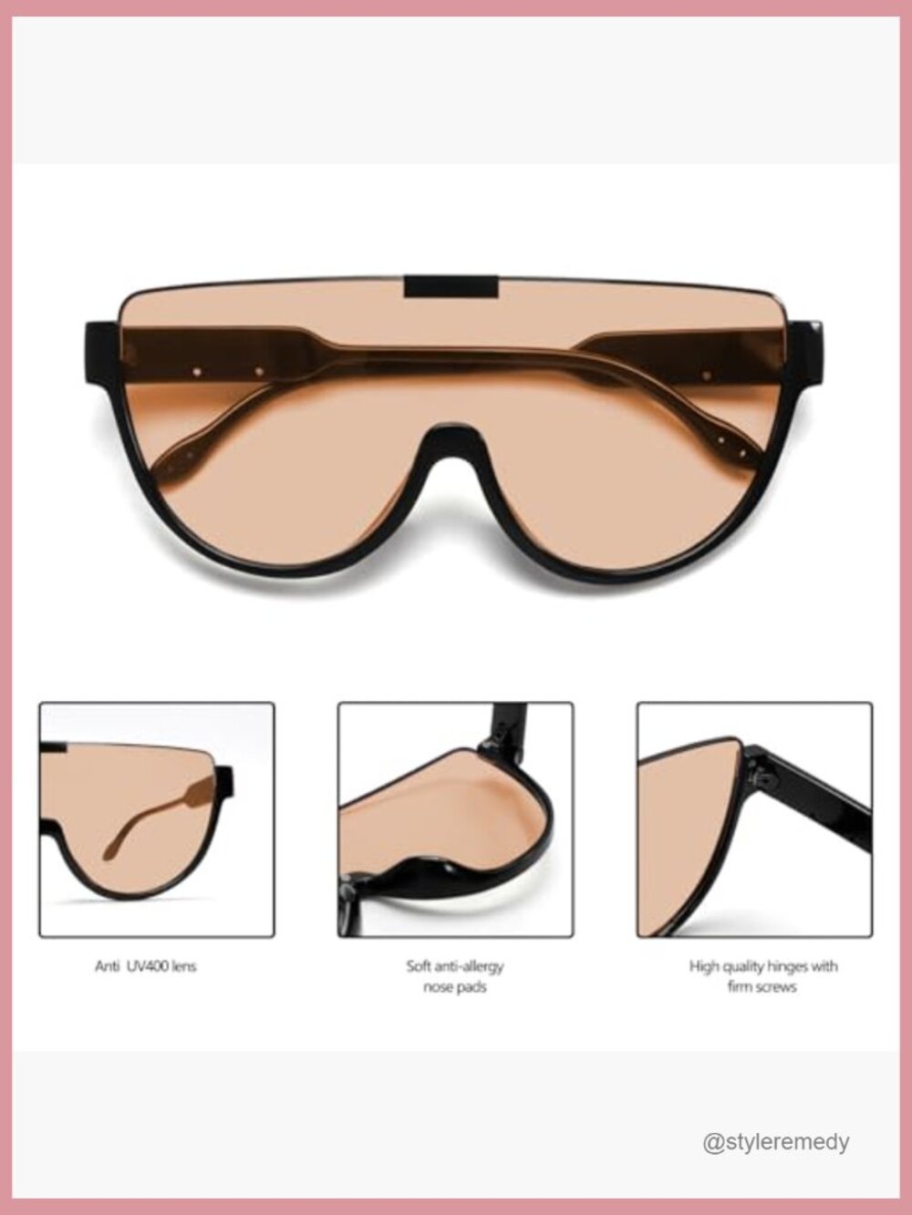 Oversized Aviator Sunglasses, Metal Frame, Polarized UV Protection - Picture 4 of 7